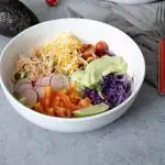 Shredded Salsa Chicken Cauliflower Rice Bowl