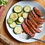 Flank Steaks with Smoky Cilantro Sauce and Zucchini Recipe | @Atkins