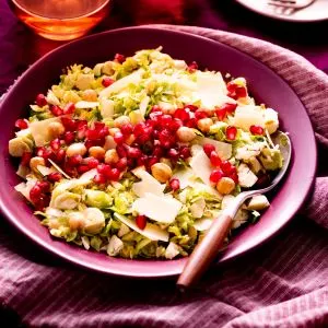 Low Carb Warm Brussels Sprout Salad with Hazelnuts
