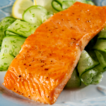 Keto Salmon Fillet with Cucumber Ribbons Recipe