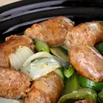 Turkey Sausage Sauté with Green Bell Peppers and Onions