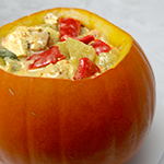 Spiced Chicken Soup in a Pumpkin Recipe | @Atkins