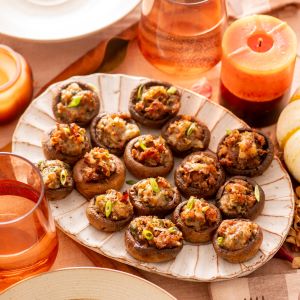 Keto Mushrooms Stuffed with Sausage and Mozzarella Recipe | @Atkins