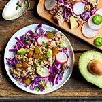 Turkey Tacos with Tomatillos, Radish and Avocado