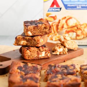 Low Carb Peanut Crunch and Jelly Blondies Recipe | @Atkins