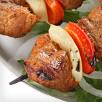 Lamb, Eggplant, Onion and Red Bell Pepper Kebabs Recipe | @Atkins