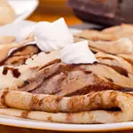 Maple Crepes with Whipped Cream 