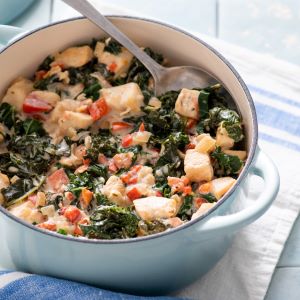 Keto Instant Pot® Creamy Italian Chicken and Kale Recipe | @Atkins