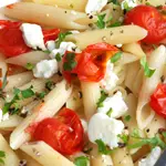 Pasta with Basil and Feta Cheese 