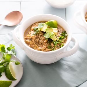 Slow Cooker Pork Verde Soup Recipe | @Atkins