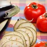 Broiled Eggplant-Tomato Salad with Spicy Sour Cream Dressing 