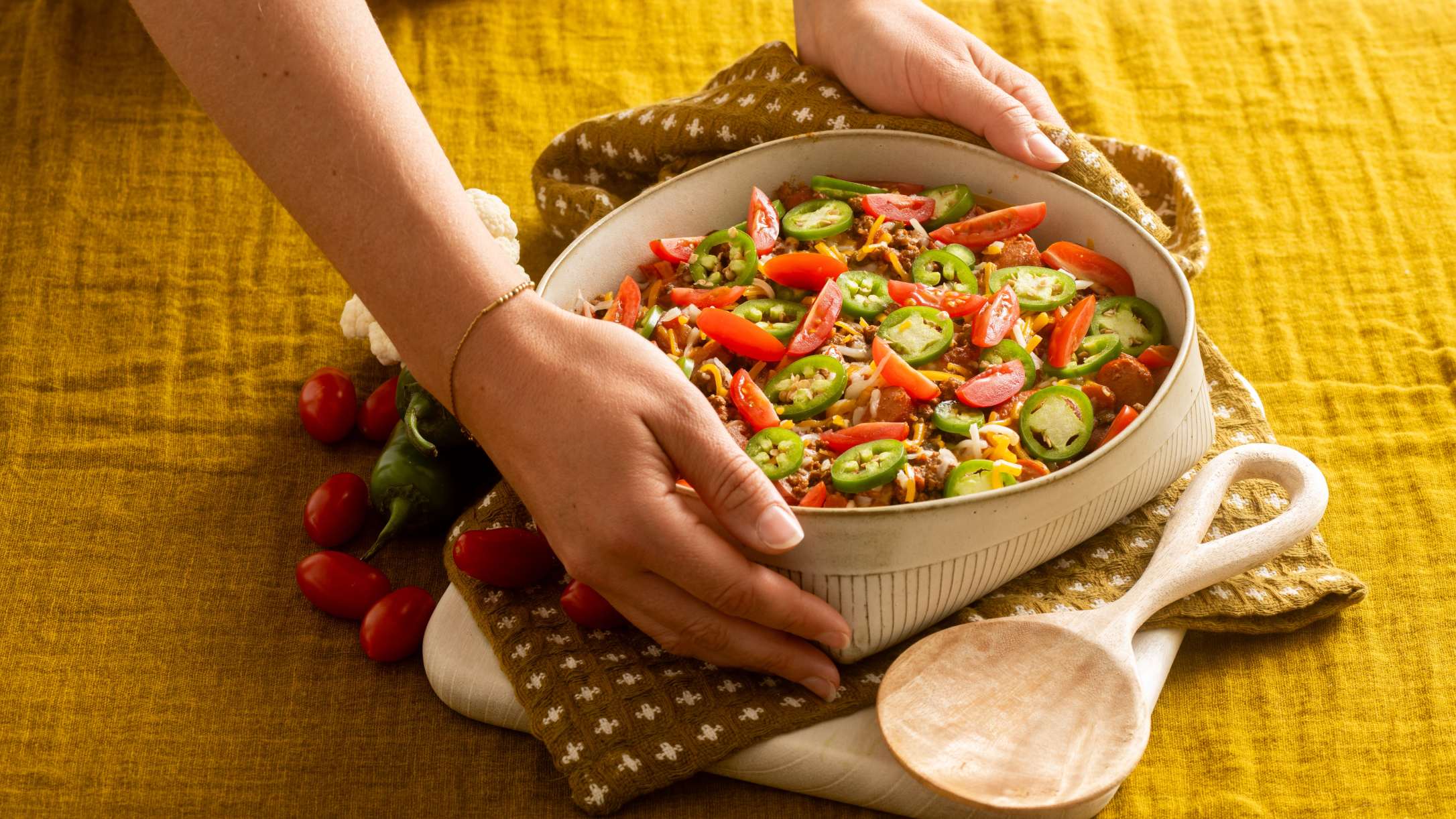 Chili Dog Cauliflower Mac and Cheese Recipe | @Atkins