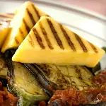 Tomato and Olive Polenta Triangles 