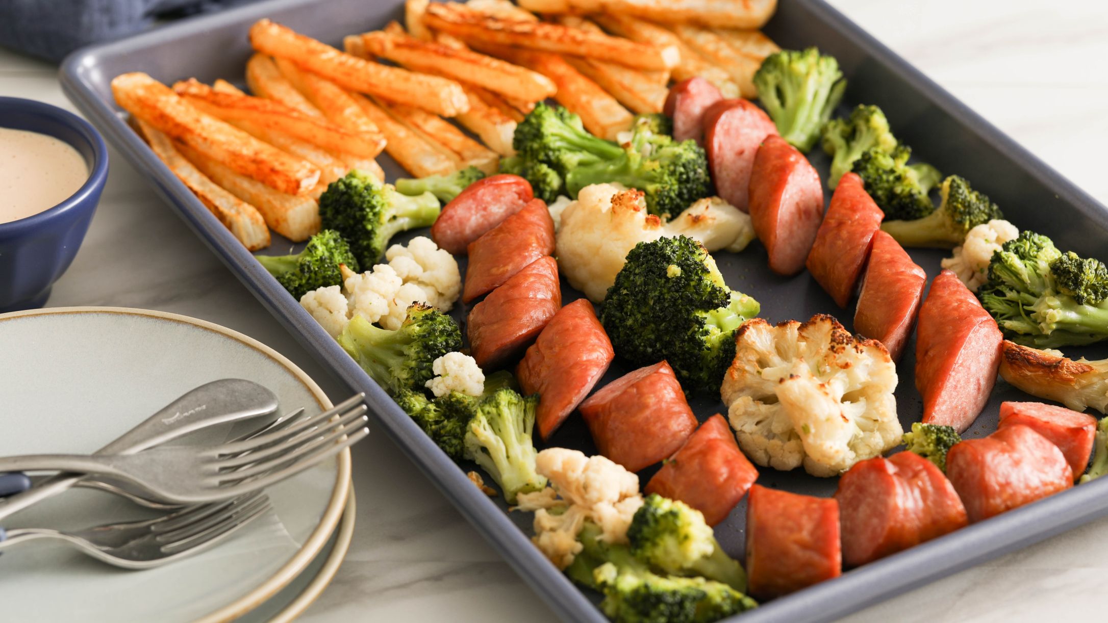 Low Carb Kielbasa and Veggie Sheet Pan Recipe | @Atkins