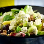 Mixed Green Salad with Blue Cheese and Sweet and Spicy Nuts 