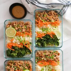 Low Carb Thai Turkey "Rice" Bowl
