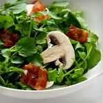 Keto Mushroom Salad with Walnuts and Watercress 