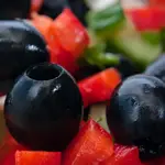 Roasted Red Pepper Salad with Olives and Fresh Basil 