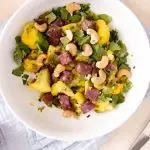 Indian Spiced Cauliflower and Purple Sweet Potato Sautee