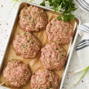 Grilled Asian Pork Patties with Dipping Sauce