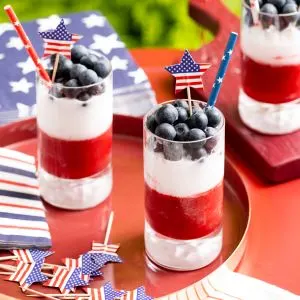 Red, White and Blueberry Low Carb Slushies