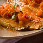 Keto Chilean Sea Bass with Red-Curry Broth and Frizzled Ginger 
