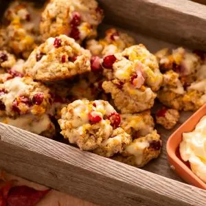 Low Carb Cranberry Biscuits with Orange Glaze