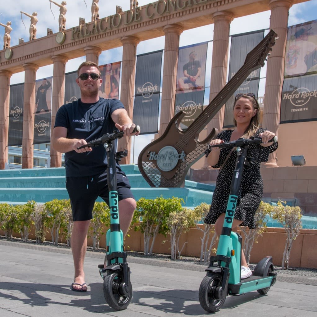 In Tenerife the sun is always shining and the scooters are always rolling. Residents and tourists can enjoy riding on one of 100 Hopp e-scooters in the beautiful Playa de las Américas.