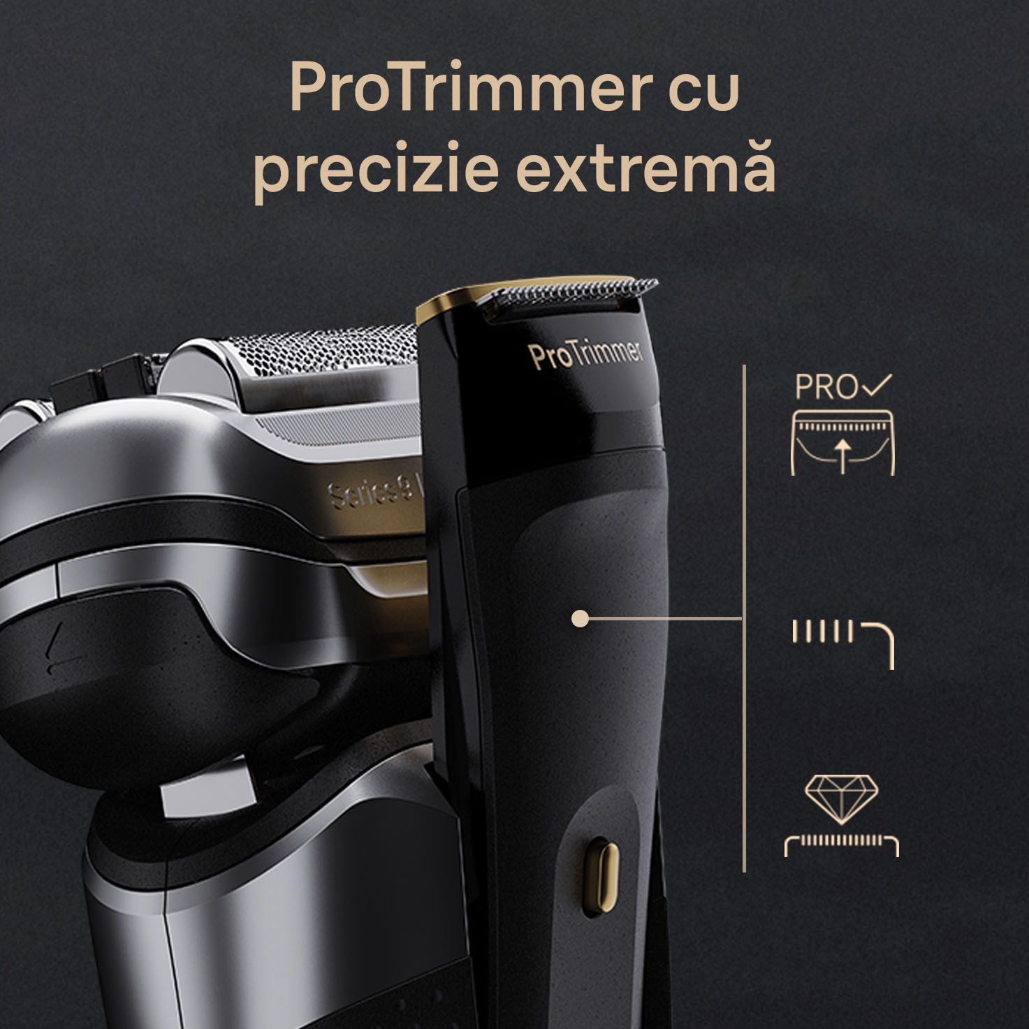 Series 9 Pro+ 9577cc Aparat de ras cu sistem de utilizare în mediu Series 9 Pro+ 9577cc Aparat de ras cu sistem de utilizare în mediu