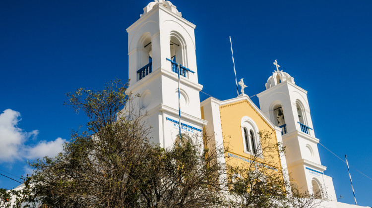 Orthodoxe Kirche, Megalochori, Santorin