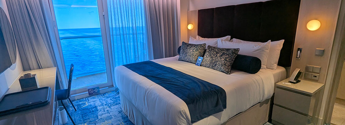 The primary bedroom in the Ultimate Family Suite of Star of the Seas