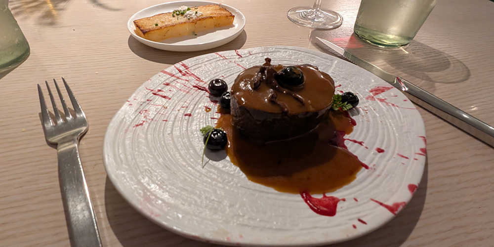 Steak Dish at Test Kitchen on Virgin Voyages