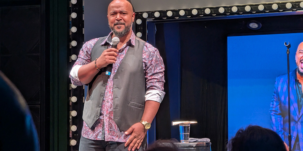 Stand Up Comic Alvin Williams performing on Virgin Voyages