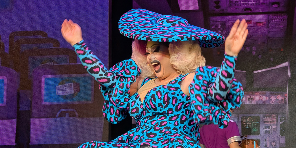 The Diva, part of the Happenings Cast, during her signature show onboard Virgin Voyages