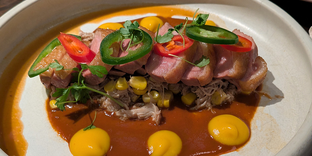 Jalepeno shredded beef on Virgin Voayages ship, from Pink Agave