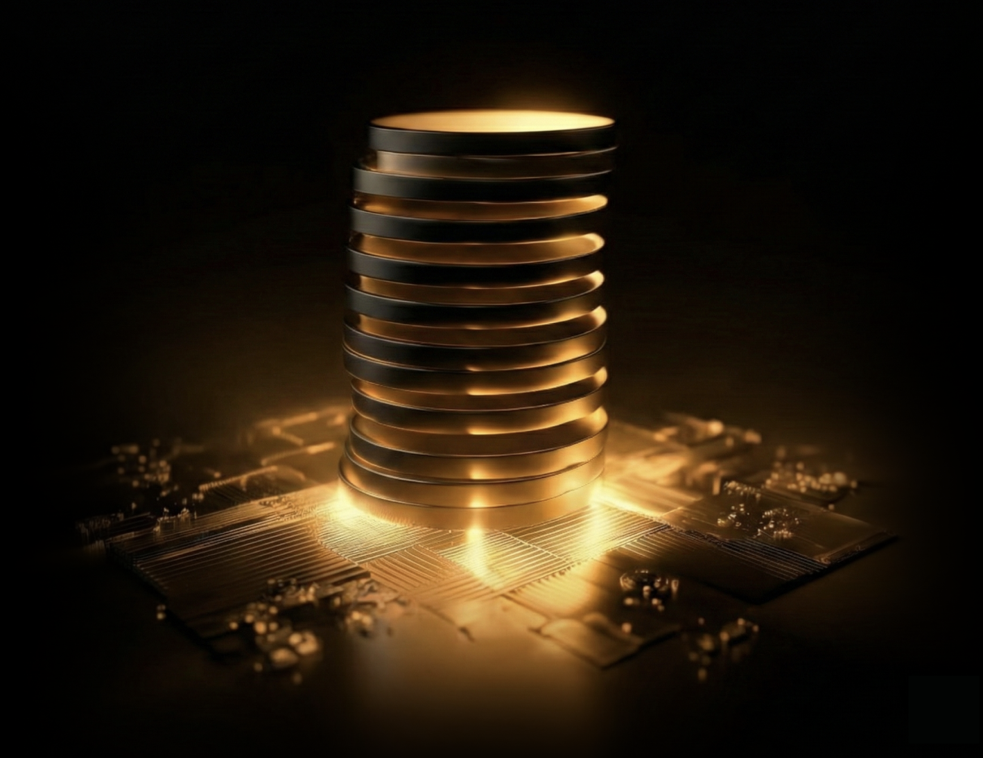 3D gold coins with blur