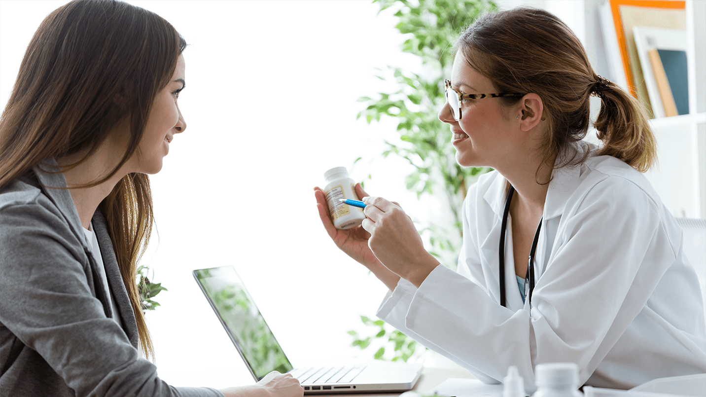 doctor talking to patients about medication