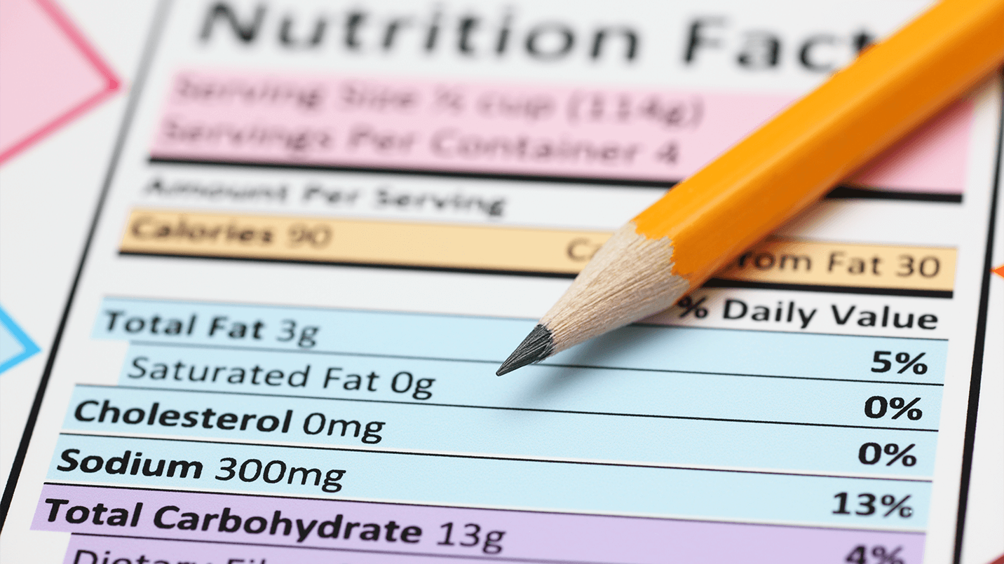 nutrition label with key components highlighted