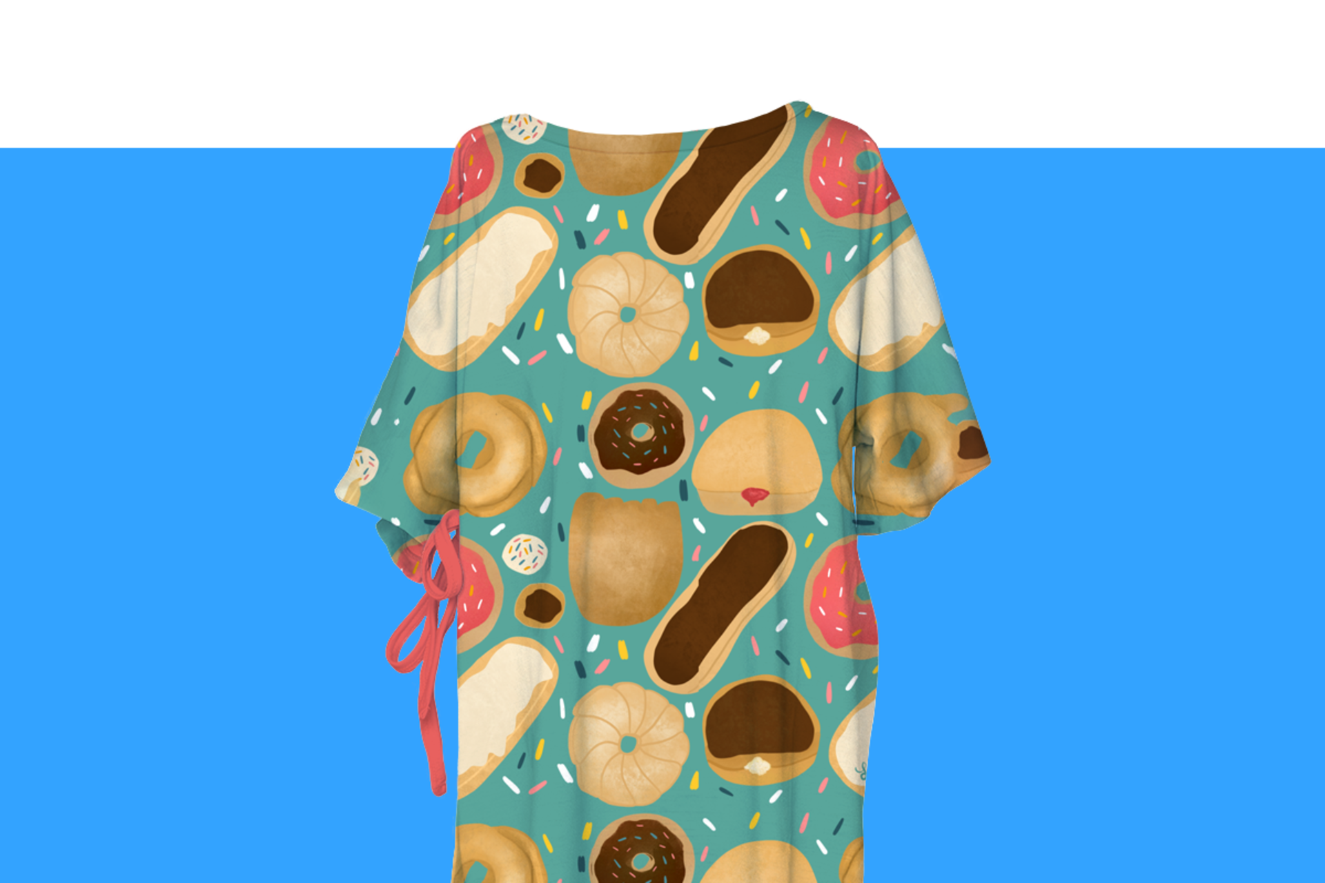 Hospital gown with donuts and sprinkles