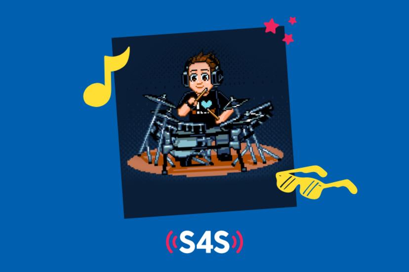 8 Bit Drummer illustration