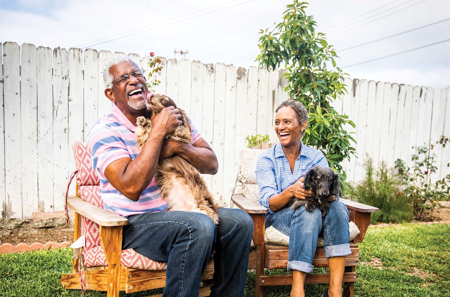 Family with dogs