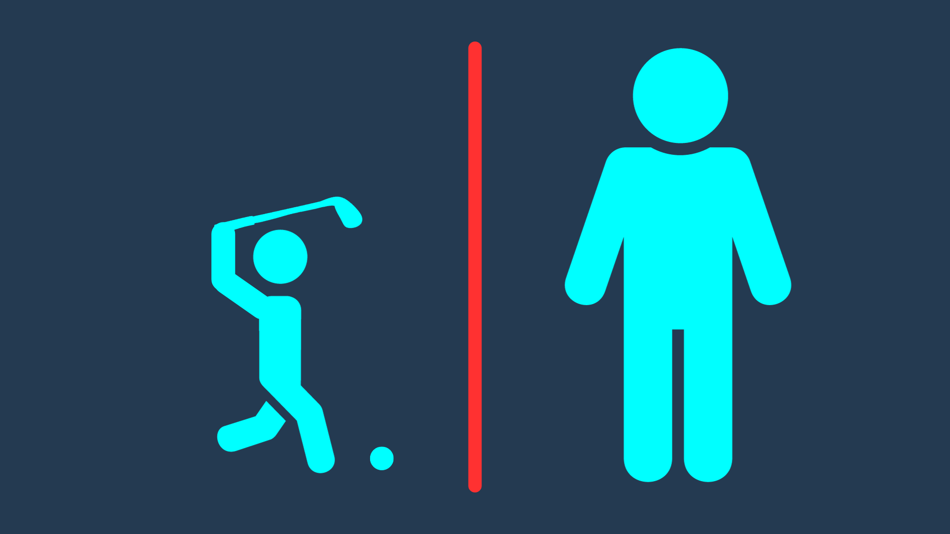 Pricing info and opening hours for booking a bay with a man and woman wielding golf clubs.
