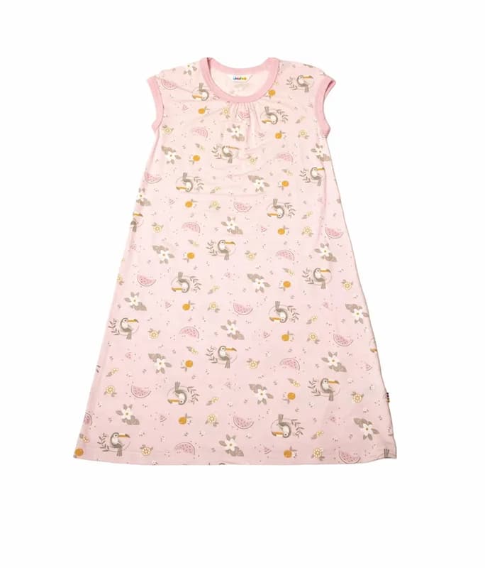Joha Bambus Pink AOP Nattkjole