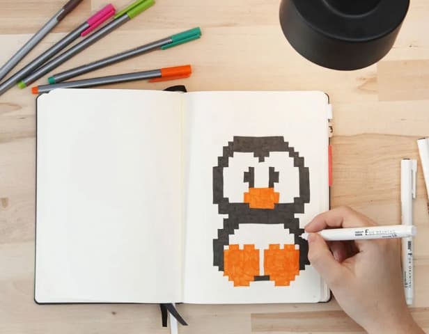 Kreativ idé – Pixel art i bullet journal
