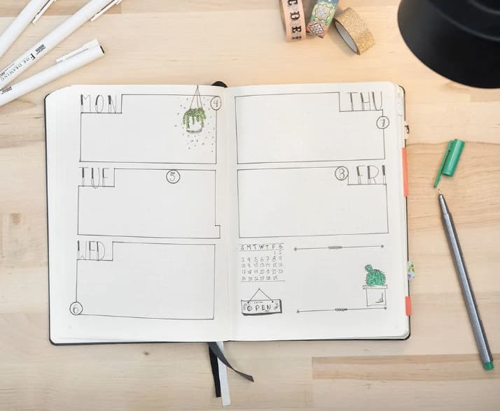 Kreativ Idé – Bullet Journal brukt som kalender