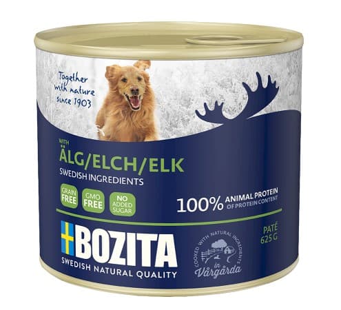 Bozita Robur Dog Biff & Elg Patè, 12 x 625G
