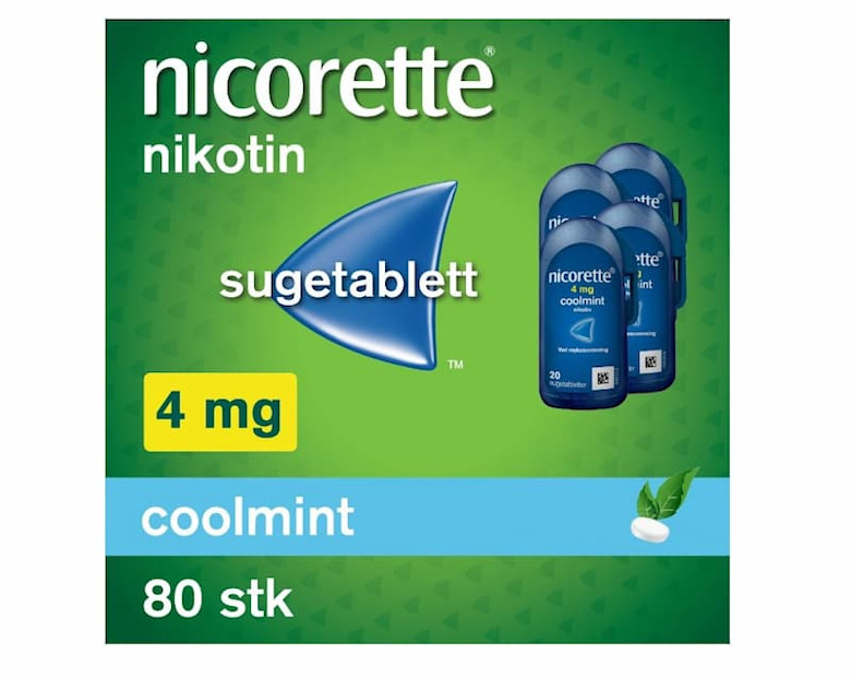 Nicorette 4 mg sugetablett coolmint 4x20 stk