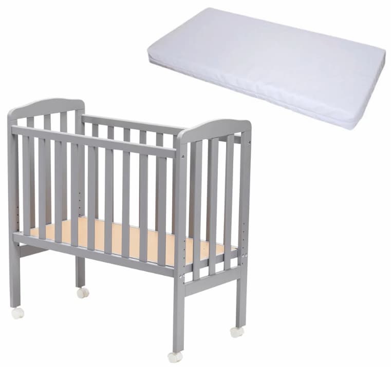JLY Bedside Crib med BabyDan Madrass Comfort 40x84, Grå