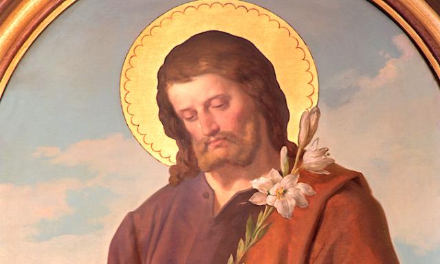 Neuvaine à saint Joseph - Jour 1 - Saint Joseph tient ne fleur de lys dans ses mains