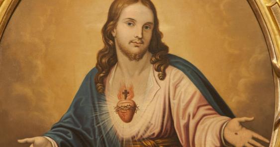 Neuvaine au sacré Cœur avec Josefa  - jour 9 - Peinture Jésus ressuscité montrant son cœur sacré